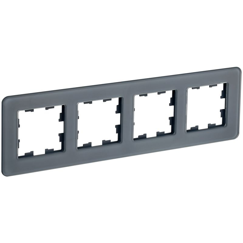 BRITE Рамка 4-местная РУ-4-2-Бр стекло графит RE IEK