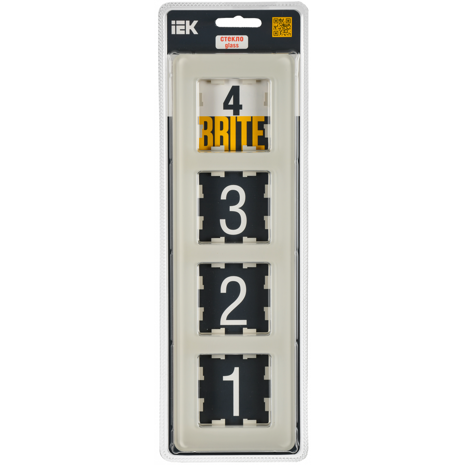 BRITE Рамка 4-местная РУ-4-2-Бр стекло песчаный RE IEK