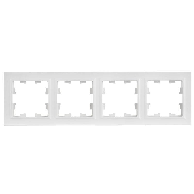 BRITE Рамка 4-местная РУ-4-БрАБ арктический белый IEK