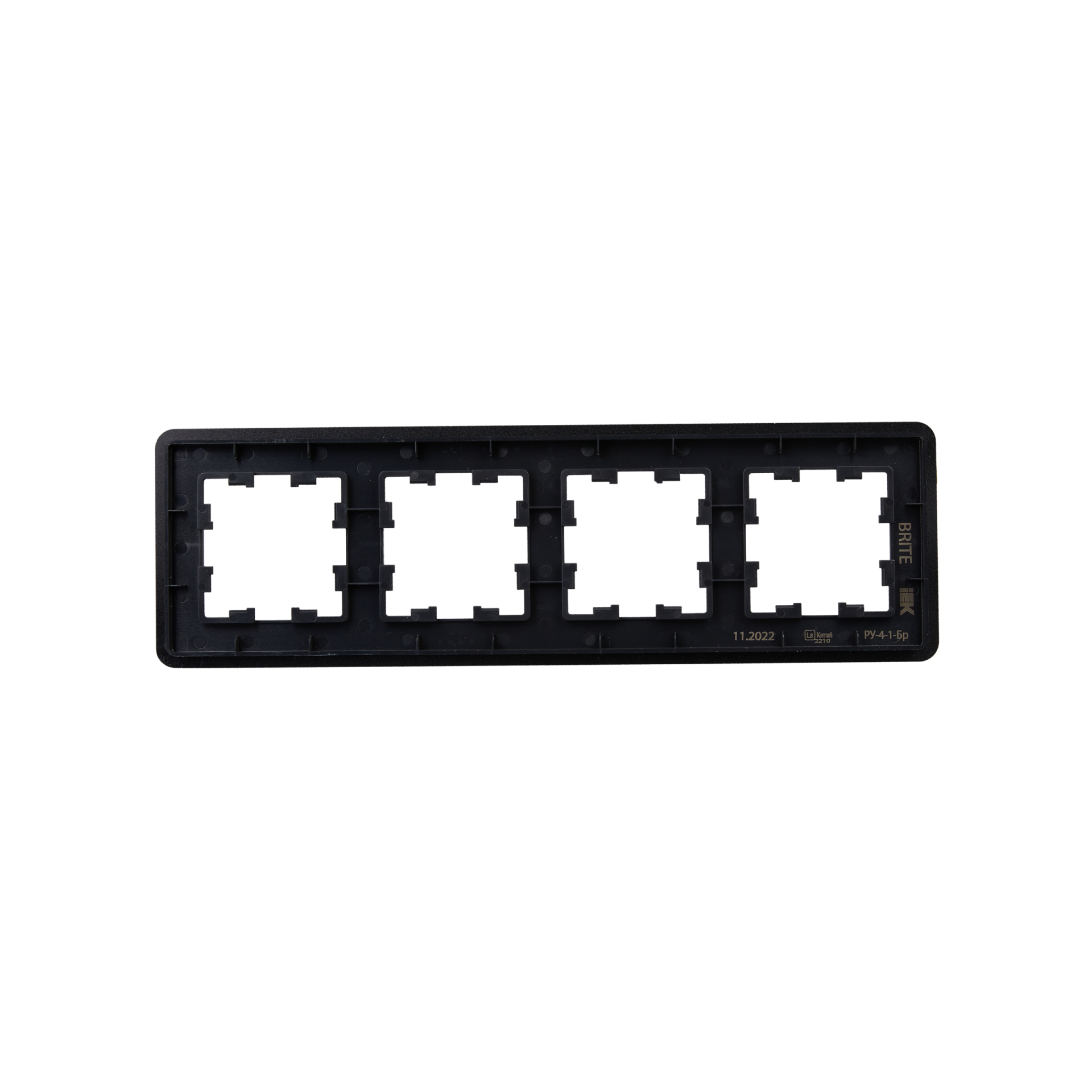 BRITE Рамка 4-местная РУ-4-1-Бр металл черный RE IEK