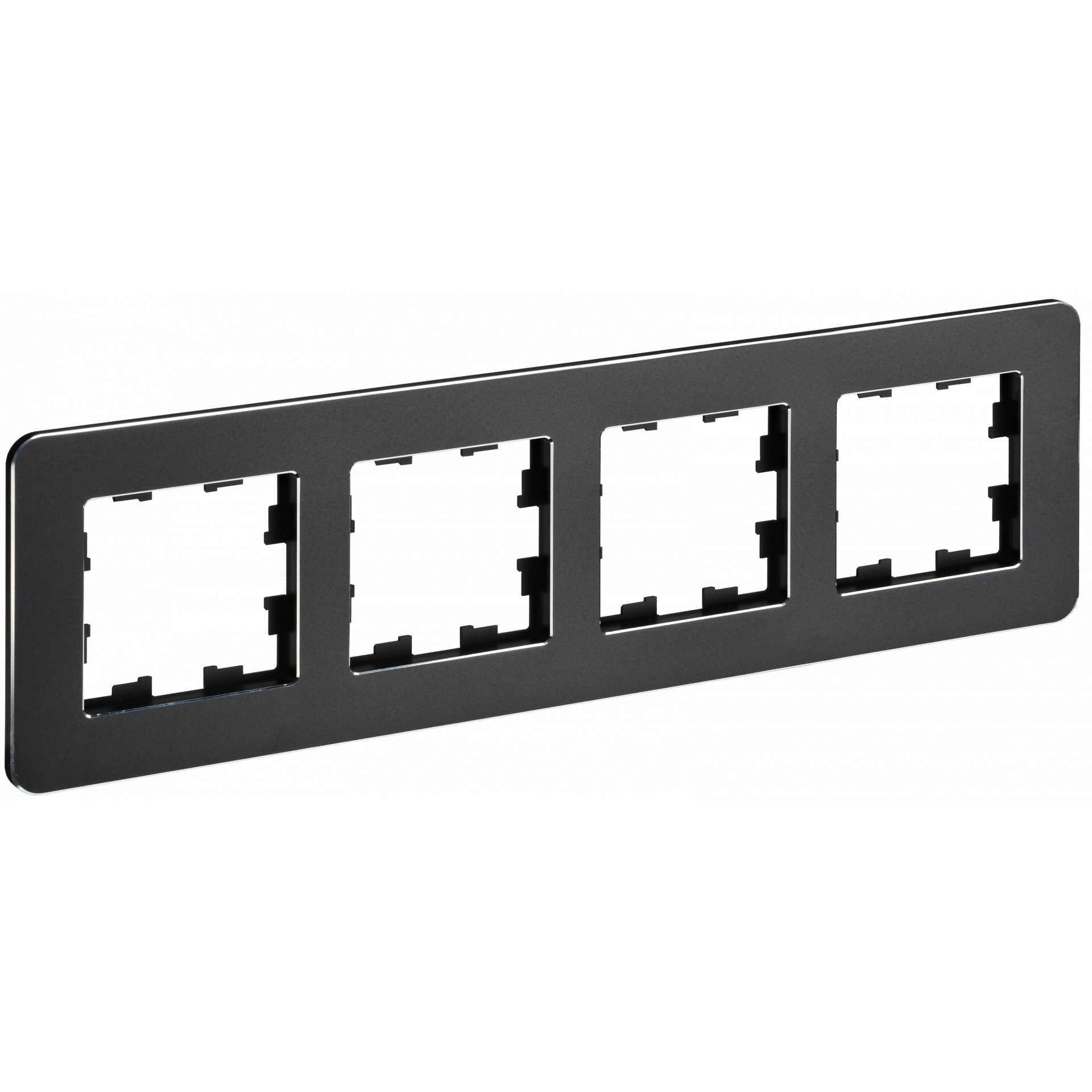 BRITE Рамка 4-местная РУ-4-1-Бр металл черный RE IEK