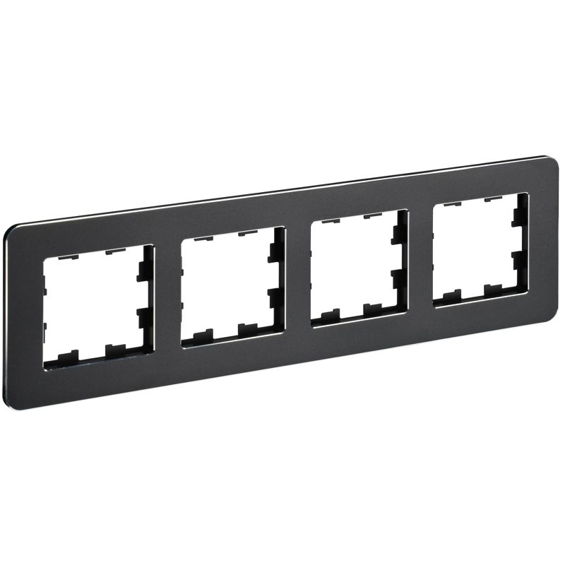 BRITE Рамка 4-местная РУ-4-1-Бр металл черный RE IEK