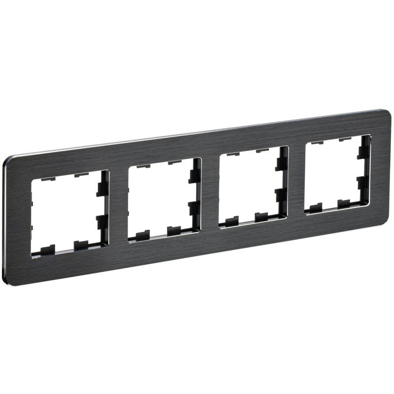 BRITE Рамка 4-местная РУ-4-1-Бр металл черный RE AL IEK