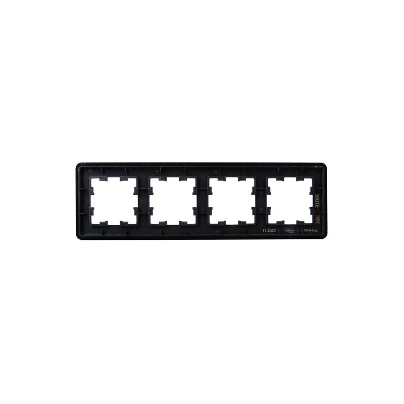 BRITE Рамка 4-местная РУ-4-1-Бр металл черный RE AL IEK
