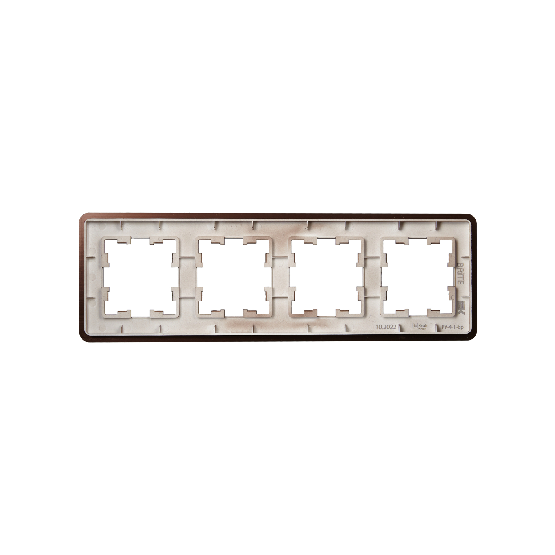 BRITE Рамка 4-местная РУ-4-1-Бр металл коричневый RE AL IEK