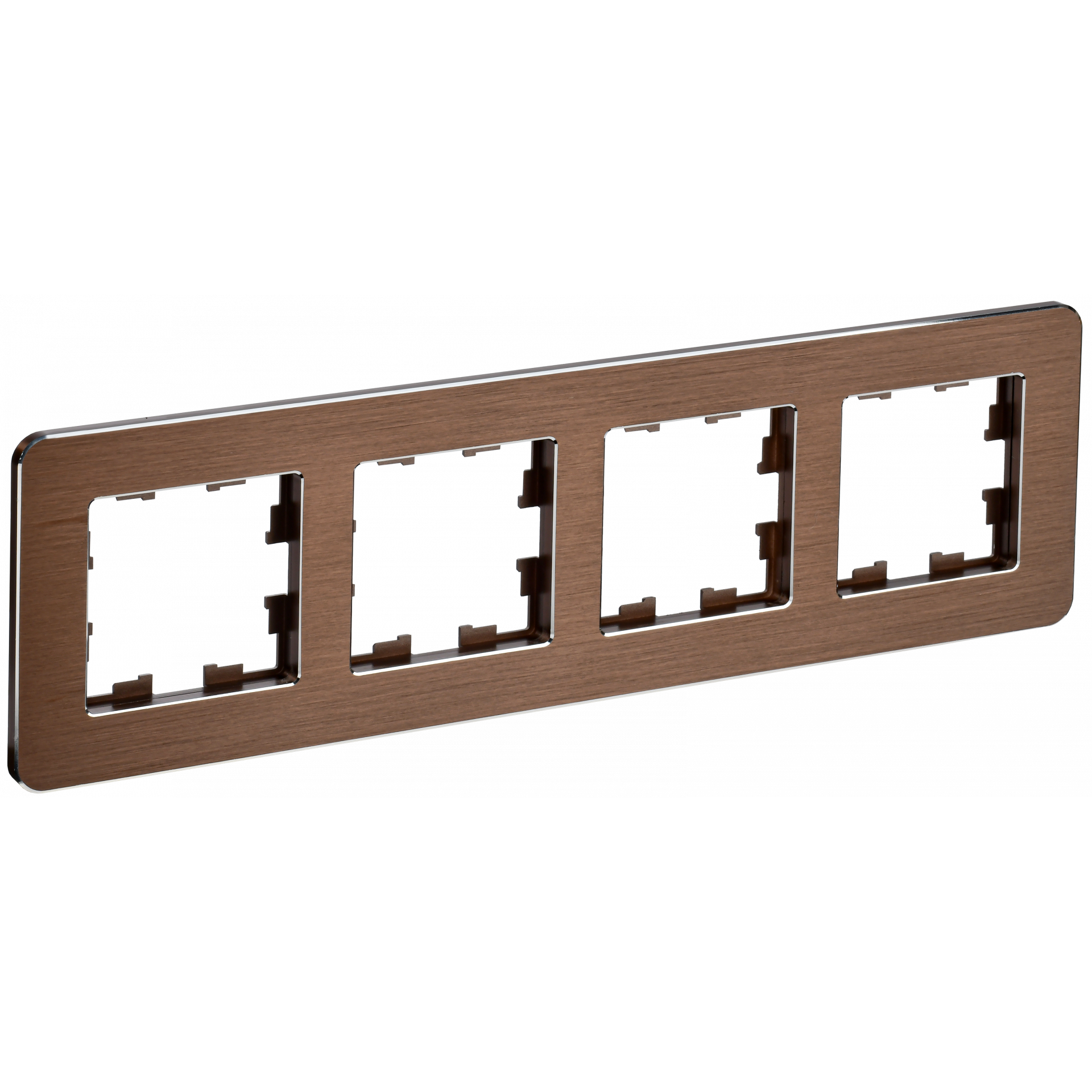 BRITE Рамка 4-местная РУ-4-1-Бр металл коричневый RE AL IEK