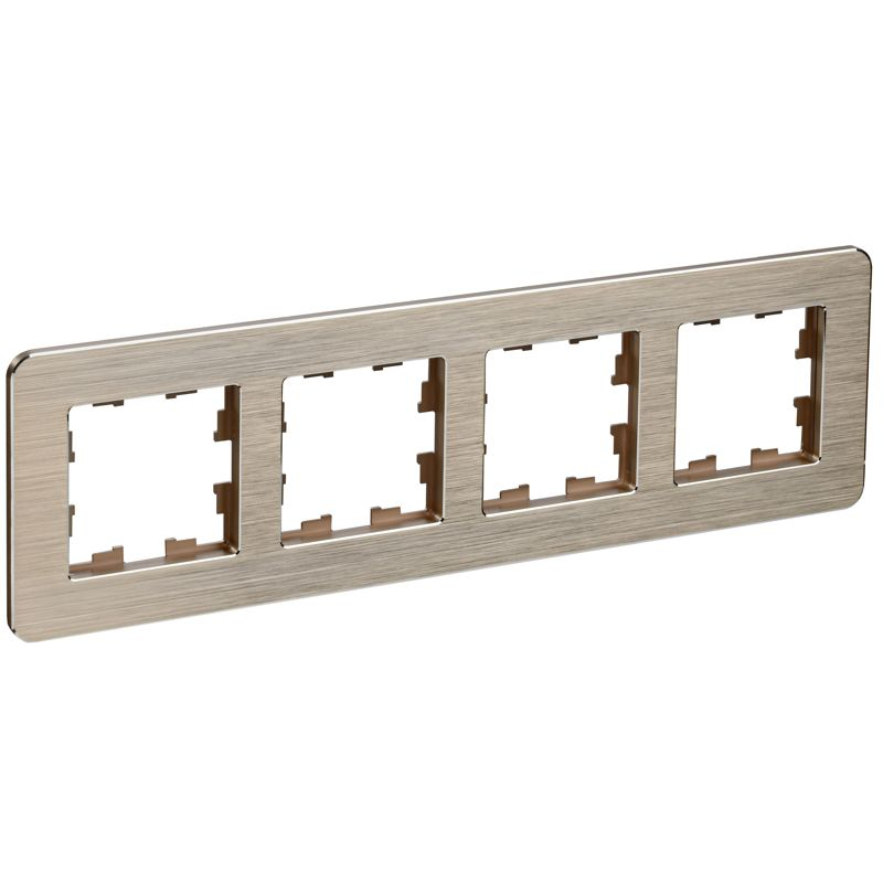 BRITE Рамка 4-местная РУ-4-1-Бр металл шампань RE AL IEK