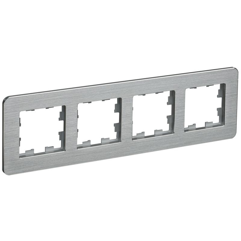 BRITE Рамка 4-местная РУ-4-1-Бр металл алюминий RE AL IEK