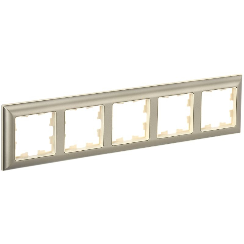 BRITE Рамка 5-местная РУ-5-Бр бежевый/шампань IEK