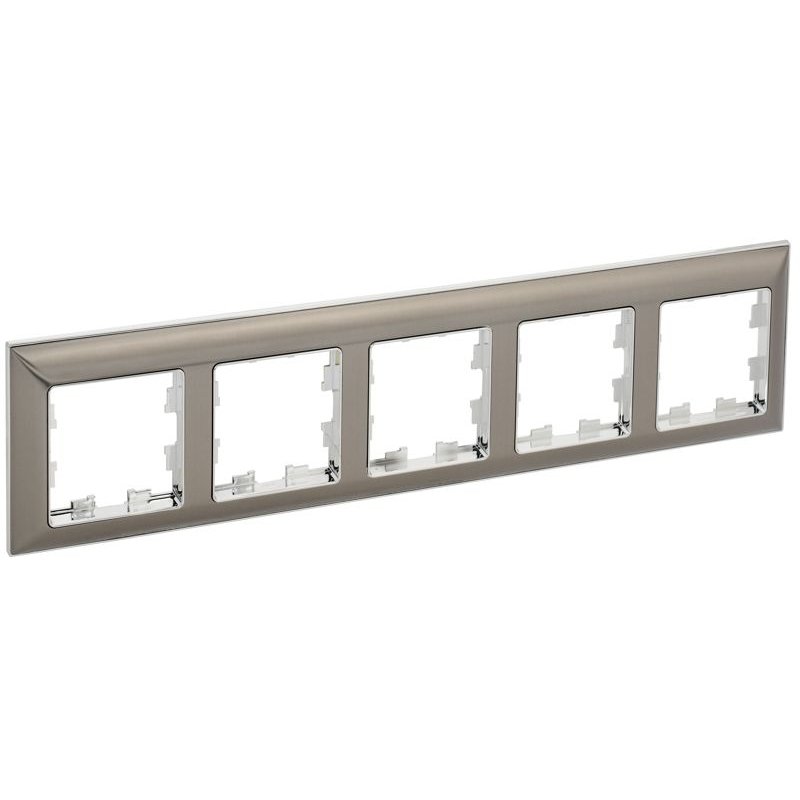 BRITE Рамка 5-местная РУ-5-Бр металл хром/никель IEK