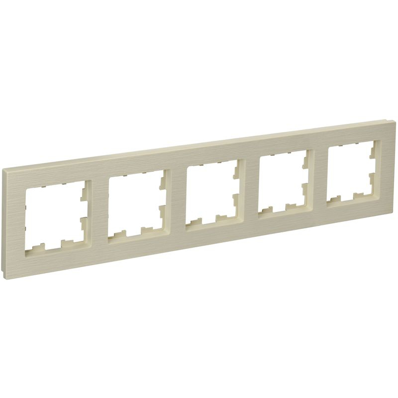 BRITE Рамка 5-местная РУ-5-Бр бежевый рифленый IEK