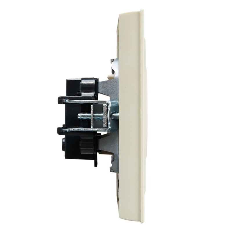 BRITE Розетка 1-местная без заземления без защитных шторок 10А в сборе РСР10-1-0-БрКр бежевый IEK