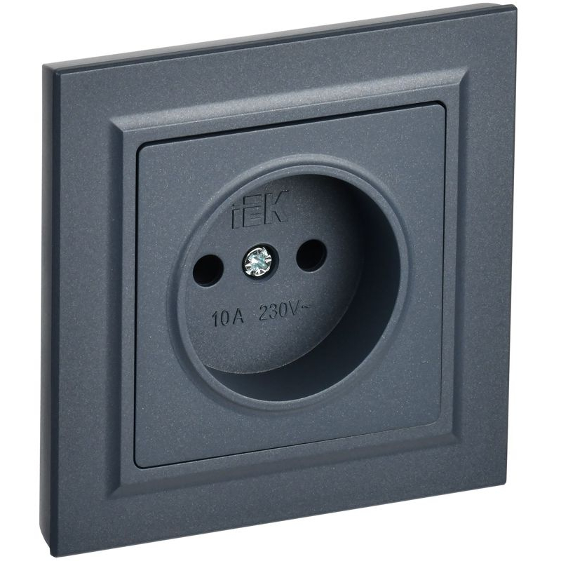 BRITE Розетка 1-местная без заземления без защитных шторок 10А в сб. РСР10-1-0-БрМ маренго IEK