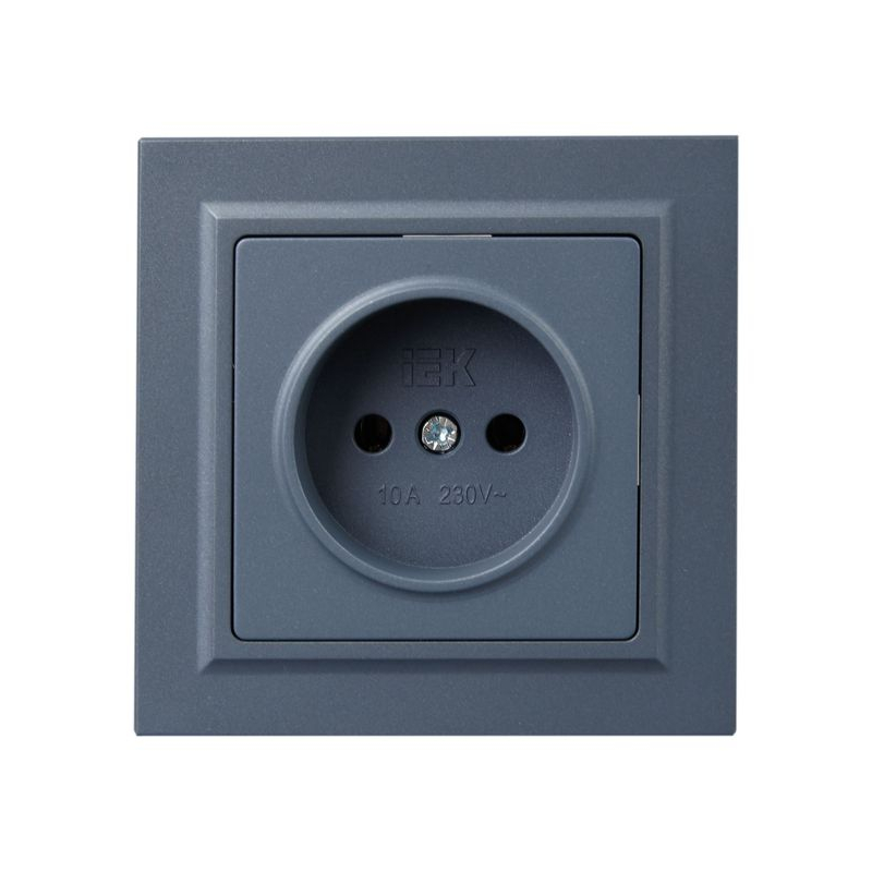 BRITE Розетка 1-местная без заземления без защитных шторок 10А в сб. РСР10-1-0-БрМ маренго IEK