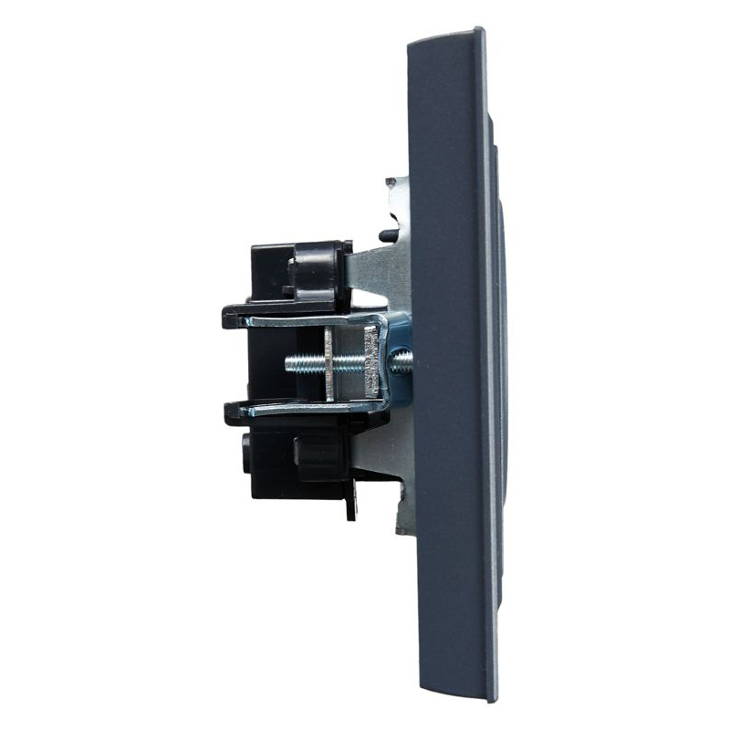 BRITE Розетка 1-местная без заземления без защитных шторок 10А в сб. РСР10-1-0-БрМ маренго IEK