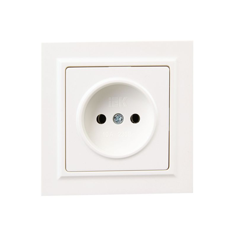 BRITE Розетка 1-местная без заземления без защитных шторок 10А в сб. РСР10-1-0-БрЖ жемчуг IEK