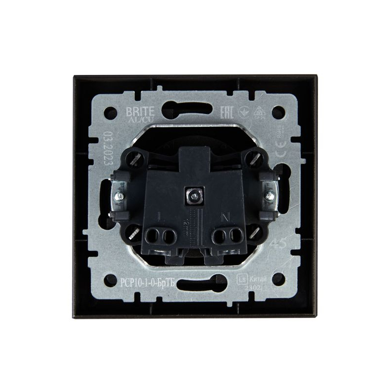 BRITE Розетка 1-местная без заземления без защитных шторок 10А в сб. РСР10-1-0-БрТБ темная бронза IEK