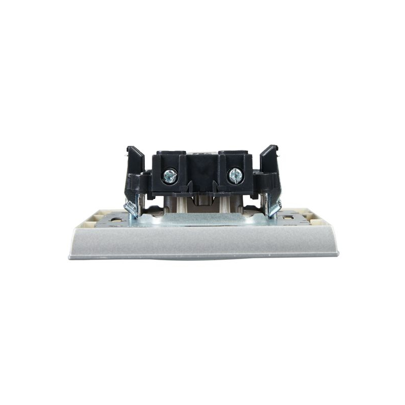 BRITE Розетка 1-местная без заземления без защитных шторок 10А в сб. РСР10-1-0-БрА алюминий IEK