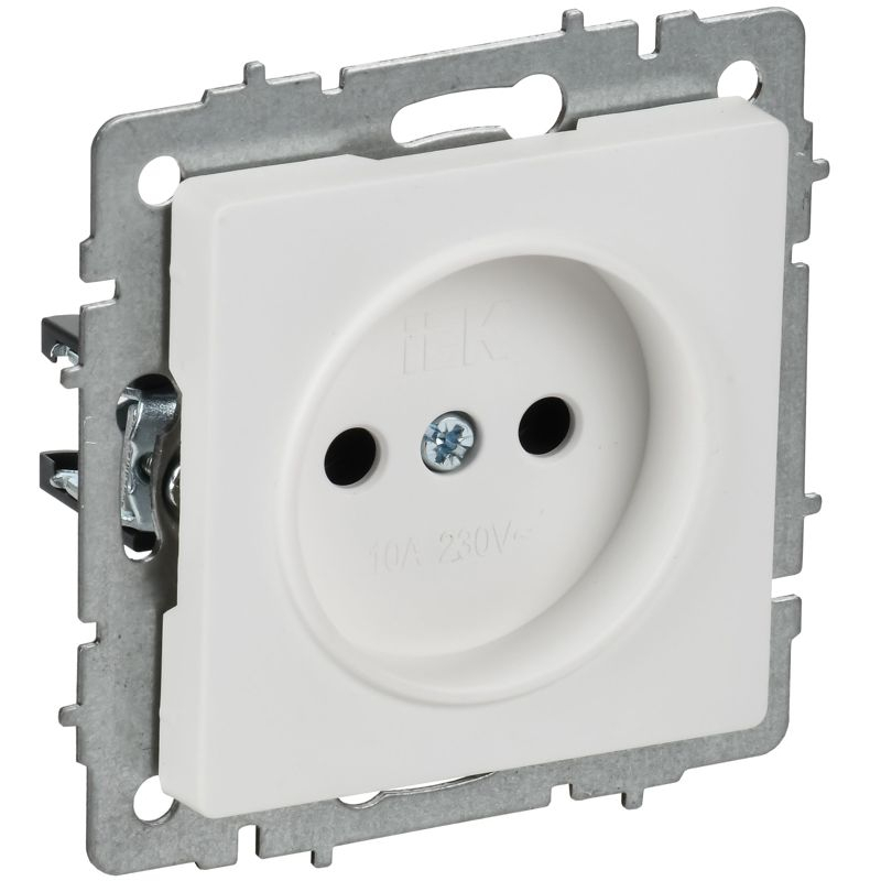 BRITE Розетка 1-местная без заземления без защитных шторок 10А РС10-1-0-БрАБ арктический белый IEK