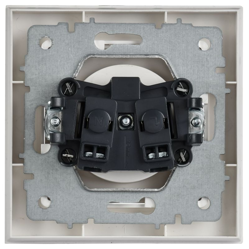 BRITE Розетка 1-местная без заземления без защитных шторок 10А в сборе РСР10-1-0-БрАБ арктический белый IEK