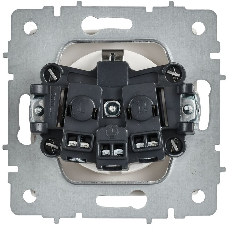 BRITE Розетка 1-местная с заземлением без защитных шторок 16А РС11-1-0-БрАБ арктический белый IEK