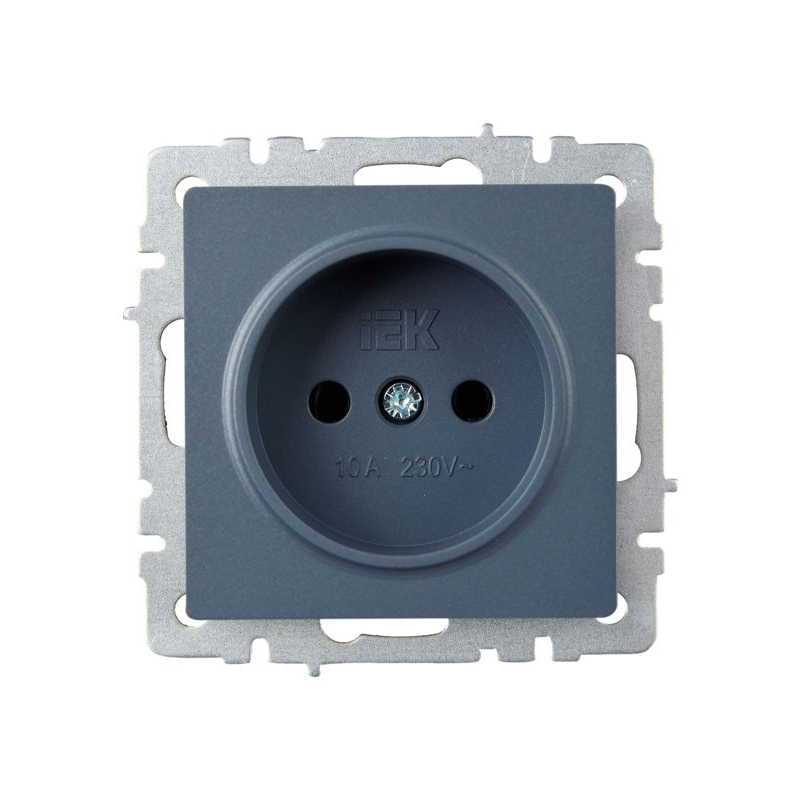 BRITE Розетка 1-местная без заземления с защитными шторками 10А РСш10-2-БрМ маренго IEK