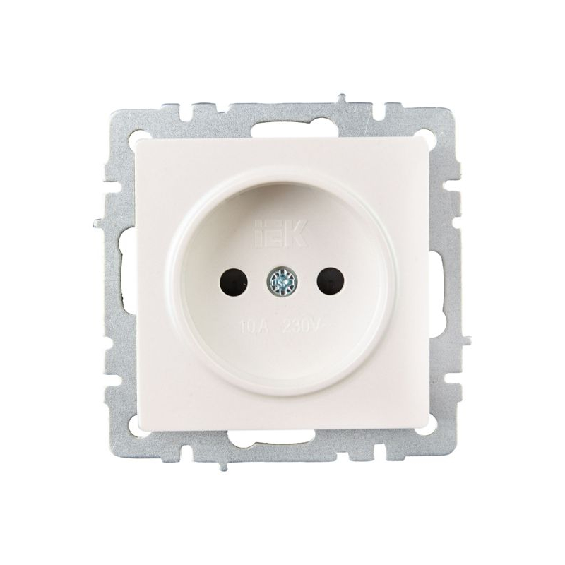 BRITE Розетка 1-местная без заземления с защитными шторками 10А РСш10-2-БрЖ жемчуг IEK
