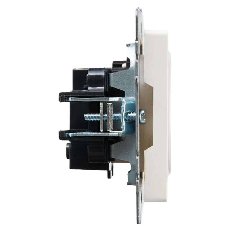 BRITE Розетка 1-местная без заземления с защитными шторками 10А РСш10-2-БрЖ жемчуг IEK