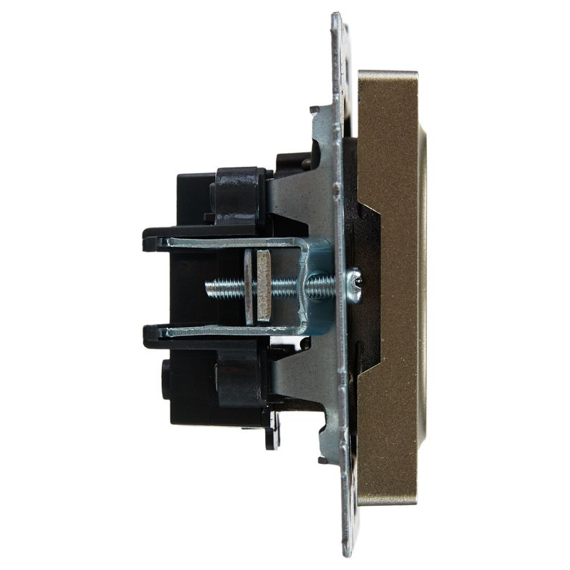 BRITE Розетка 1-местная без заземления с защитными шторками 10А РСш10-2-БрШ шампань IEK