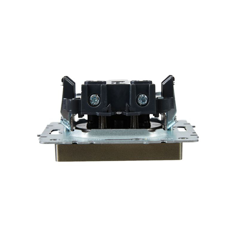 BRITE Розетка 1-местная без заземления с защитными шторками 10А РСш10-2-БрШ шампань IEK