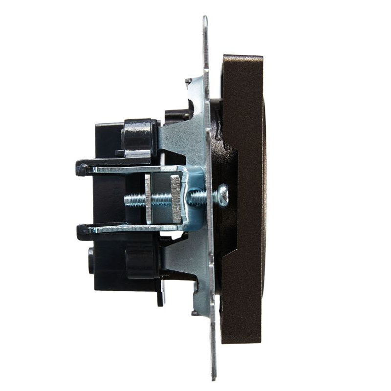 BRITE Розетка 1-местная без заземления с защитными шторками 10А РСш10-2-БрТБ темная бронза IEK