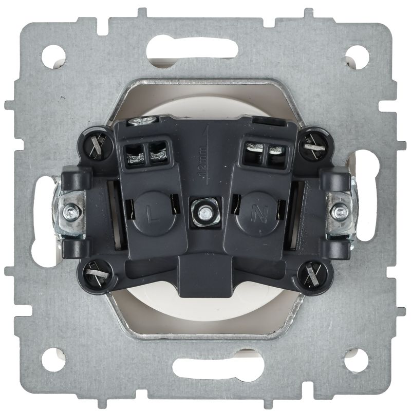 BRITE Розетка 1-местная без заземления с защитными шторками 10А РСш10-2-БрАБ арктический белый IEK