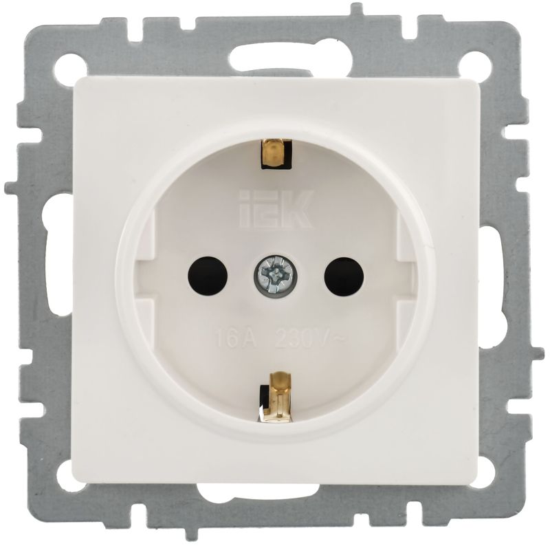 BRITE Розетка 1-местная с заземлением с защитными шторками 16А РС14-1-0-БрБ белый