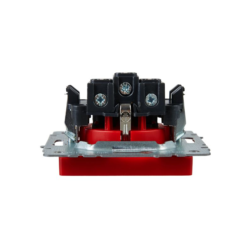 BRITE Розетка 1-местная с заземлением с защитными шторками 16А РС14-1-0-БрК красный IEK