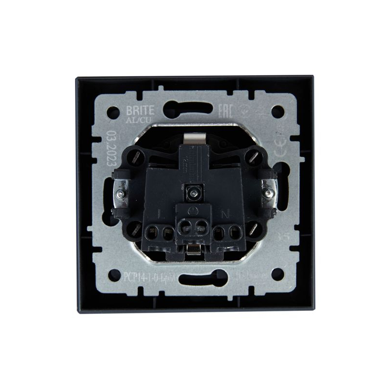 BRITE Розетка 1-местная с заземлением с защитными шторками 16А в сборе РСР14-1-0-БрМ маренго IEK