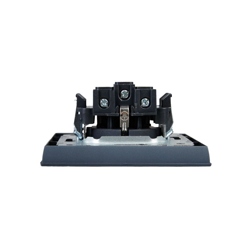 BRITE Розетка 1-местная с заземлением с защитными шторками 16А в сборе РСР14-1-0-БрМ маренго IEK