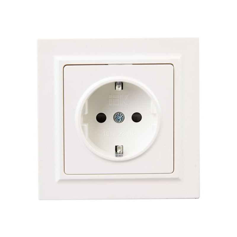 BRITE Розетка 1-местная с заземлением с защитными шторками 16А в сборе РСР14-1-0-БрЖ жемчуг IEK