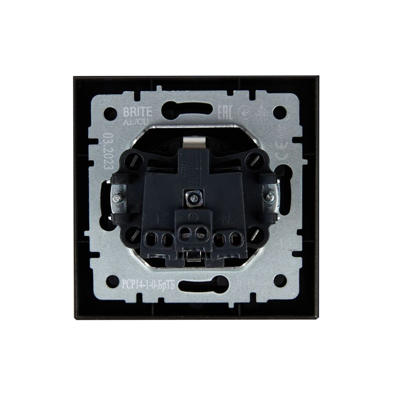 BRITE Розетка 1-местная с заземлением с защитными шторками 16А в сборе РСР14-1-0-БрТБ темная бронза IEK