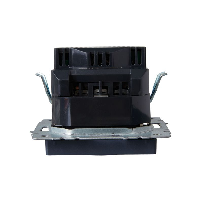 BRITE Розетка 1-местная с заземлением с защитными шторками 16А с USB A+C 18Вт РЮш11-1-БрМ маренго IEK