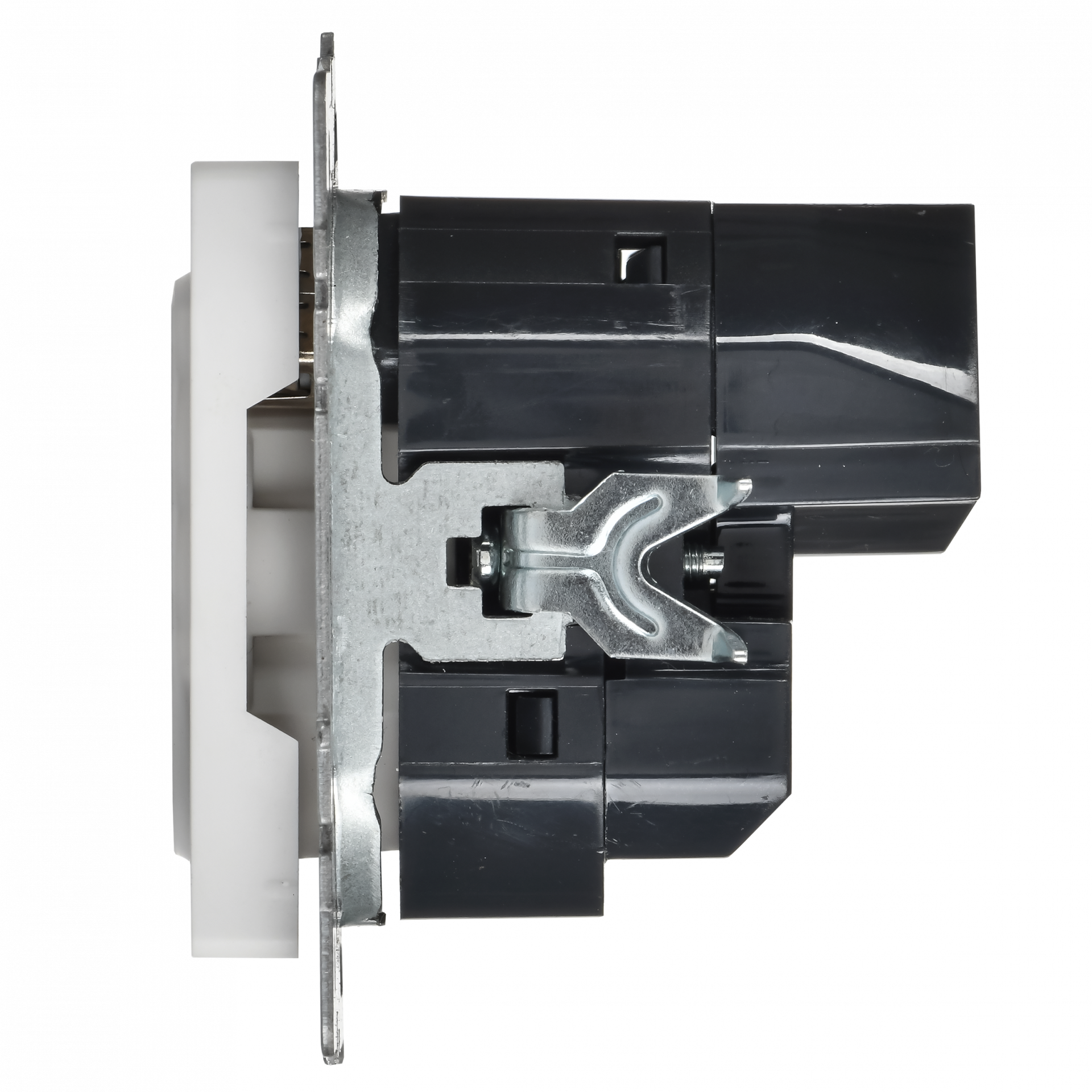 BRITE Розетка 1-местная с заземлением с защитными шторками 16А с USB A+C 18Вт РЮш11-1-БрАБ арктический белый IEK