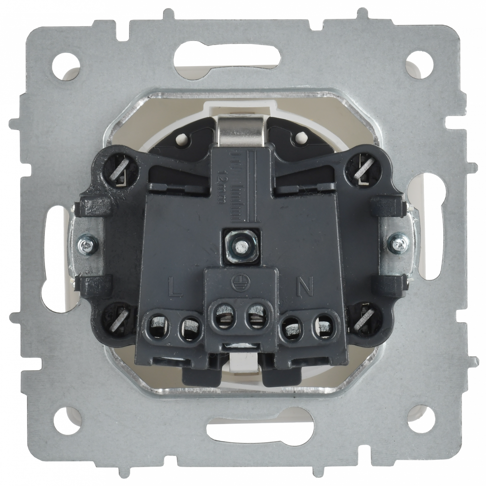 BRITE Розетка 1-местная с заземлением с защитными шторками и крышкой 16А IP44 РСбш10-3-44-БрАБ арктический белый IEK