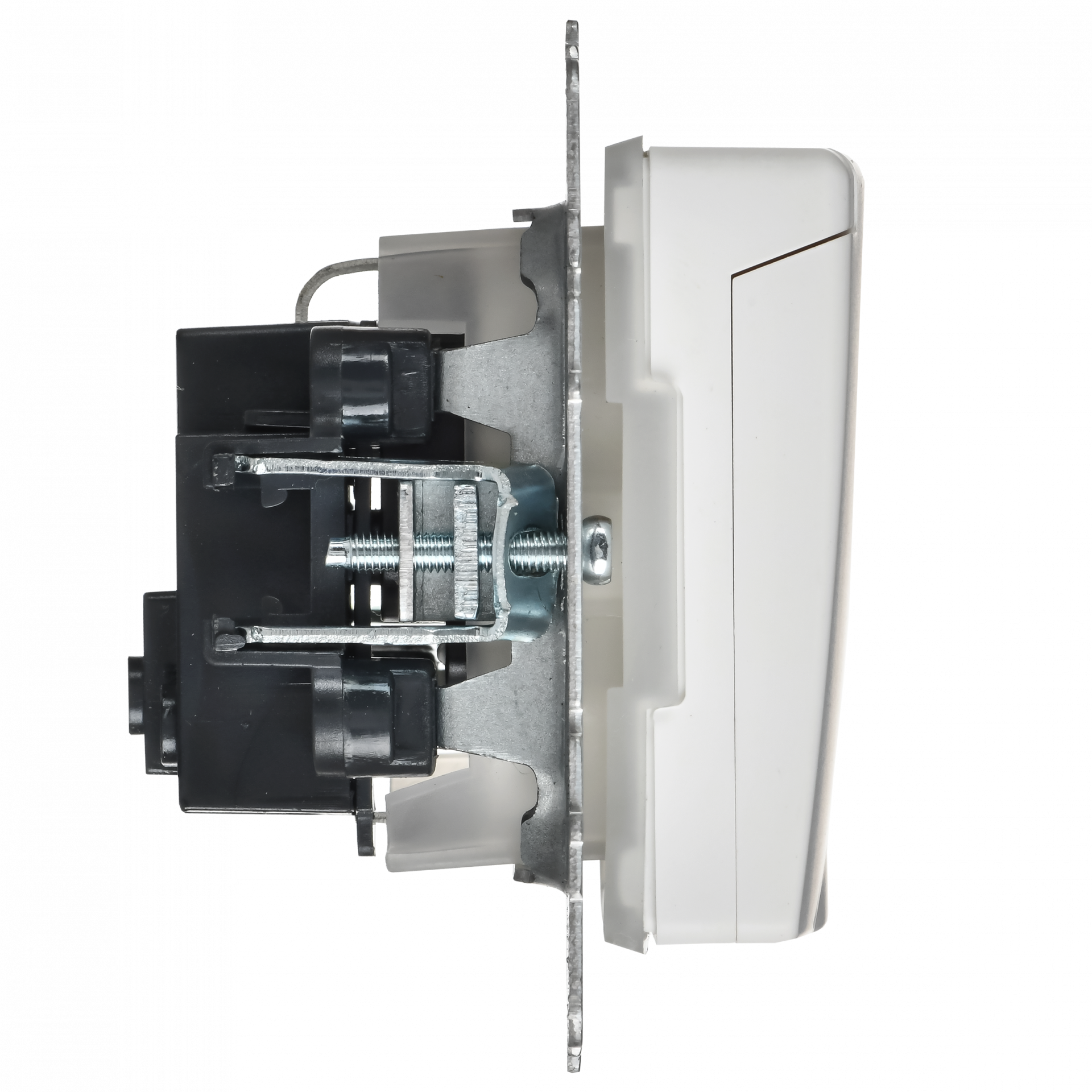 BRITE Розетка 1-местная с заземлением с защитными шторками и крышкой 16А IP44 РСбш10-3-44-БрАБ арктический белый IEK