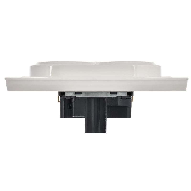 BRITE Розетка 2-местная с заземлением с защитными шторками 16А в сборе РСш12-3-БрБ белый