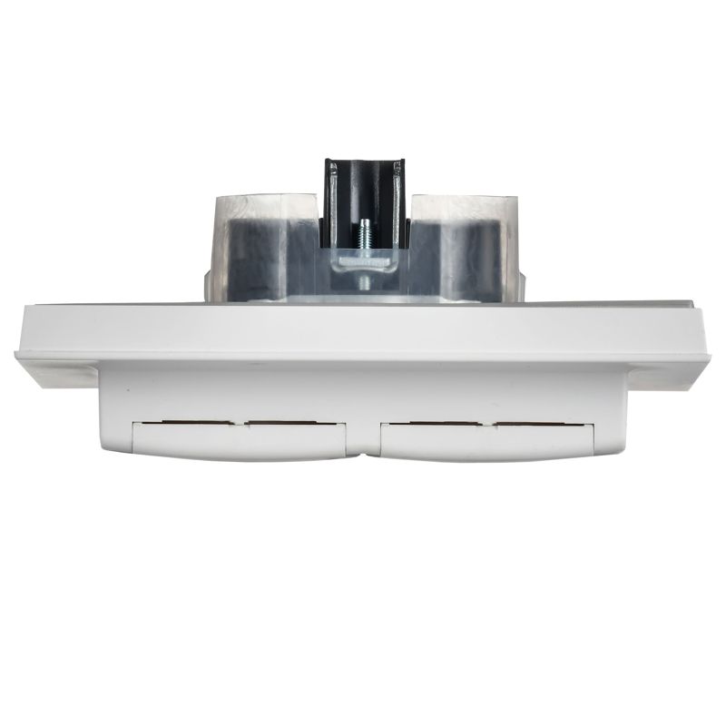 BRITE Розетка 2-местная с заземлением с защитными шторками и крышкой 16А в сборе IP44 РСбш12-3-44-БрАБ арктический белый IEK