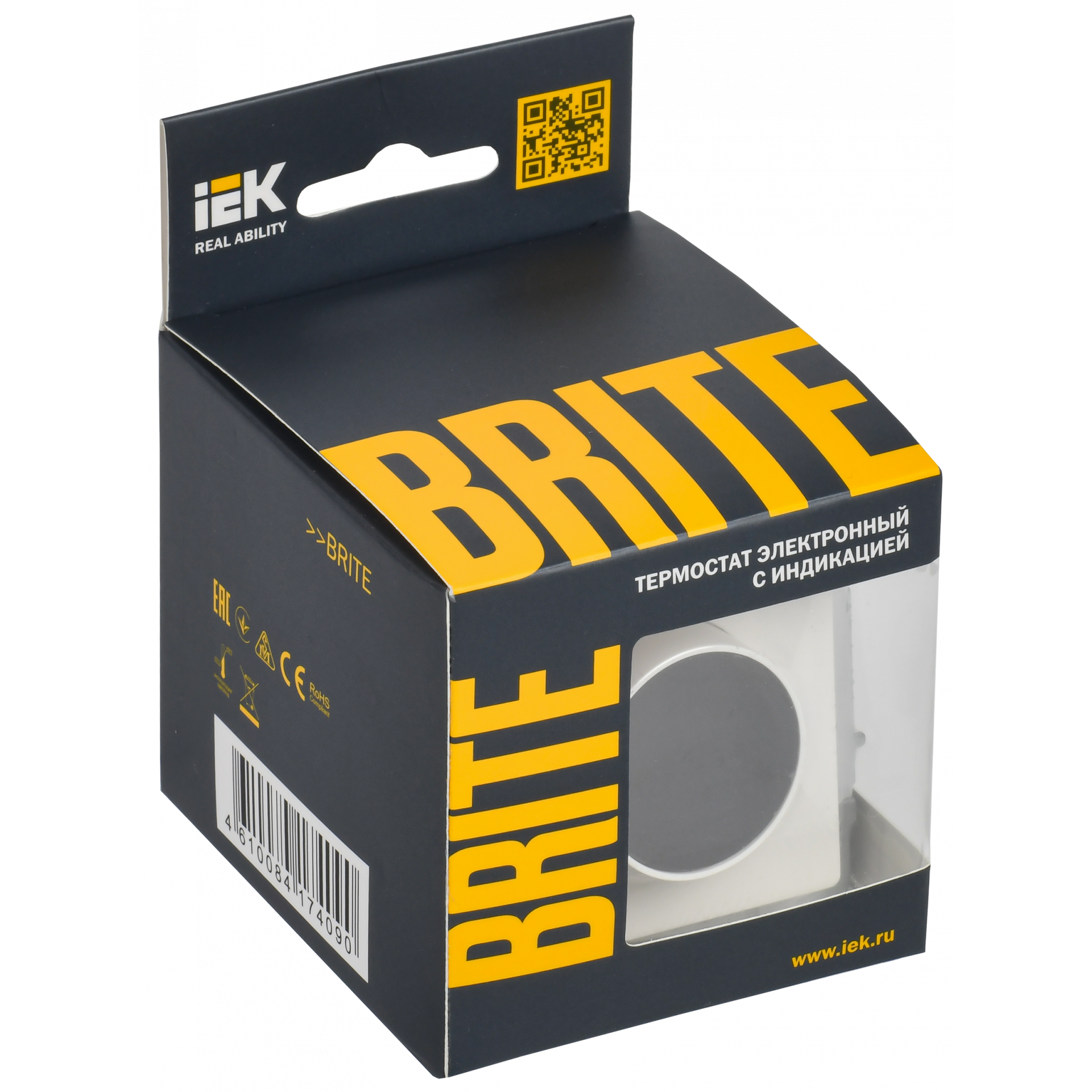 BRITE Термостат электронный с индикацией ТС10-1-БрБ белый IEK