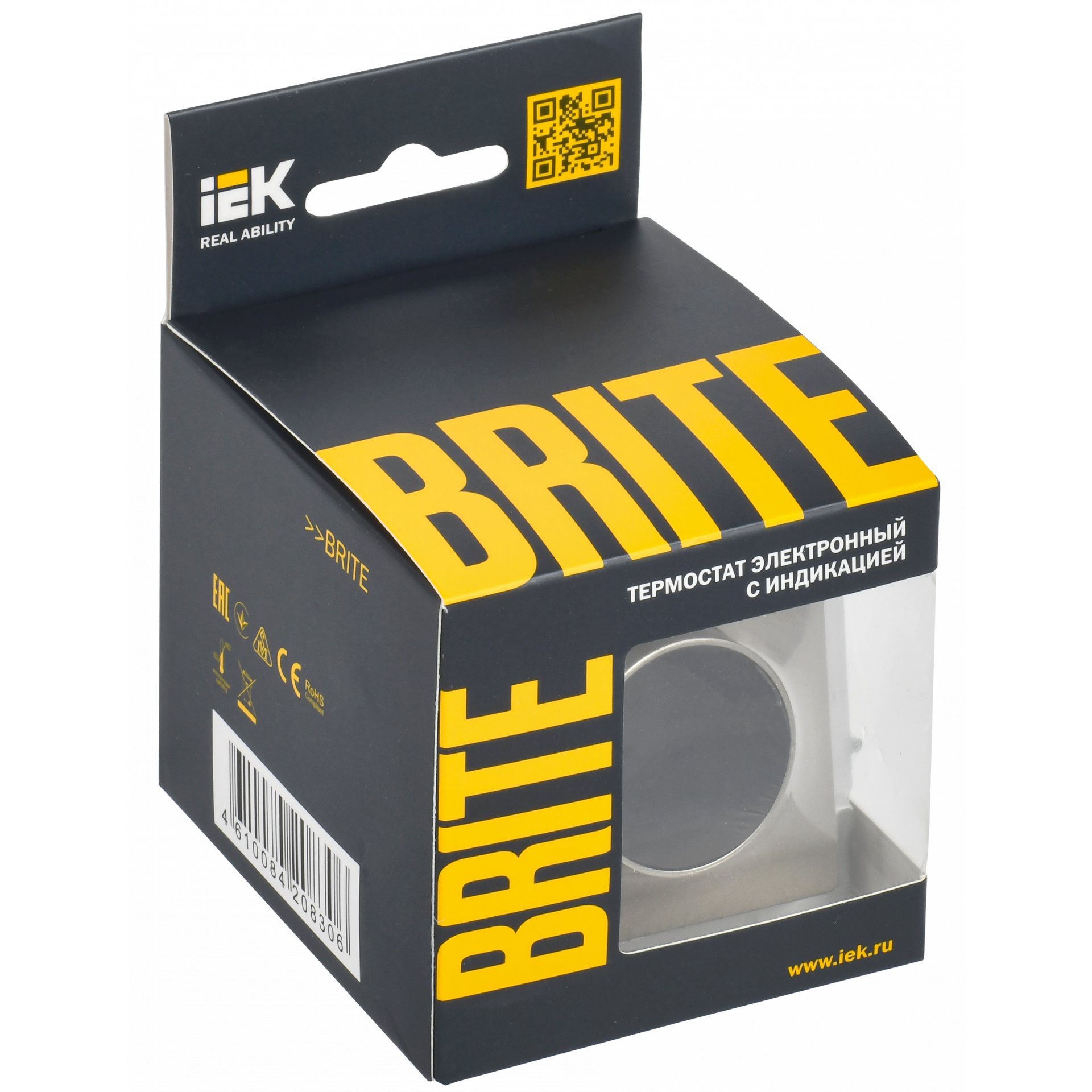 BRITE Термостат электронный с индикацией ТС10-1-БрШ шампань IEK