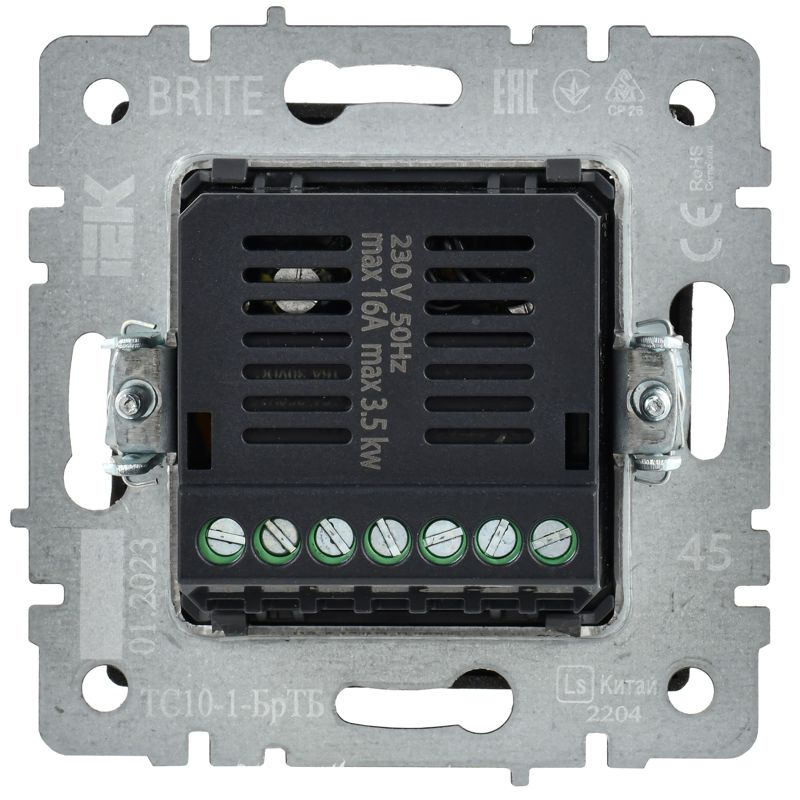 BRITE Термостат электронный с индикацией ТС10-1-БрТБ темная бронза IEK