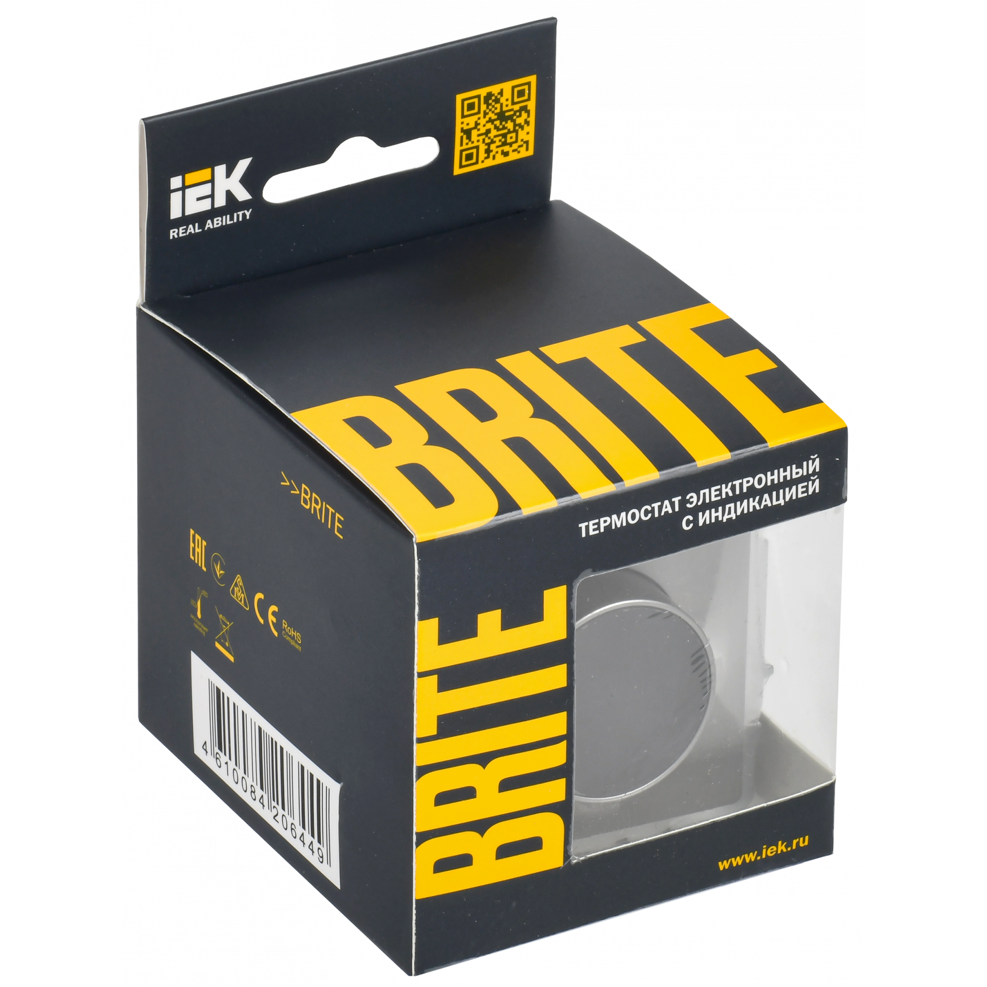 BRITE Термостат электронный с индикацией ТС10-1-БрС сталь IEK