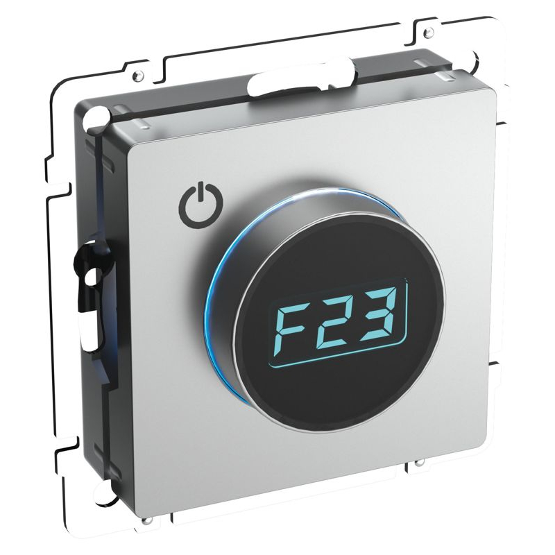 BRITE Термостат электронный с индикацией ТС10-1-БрА алюминий IEK