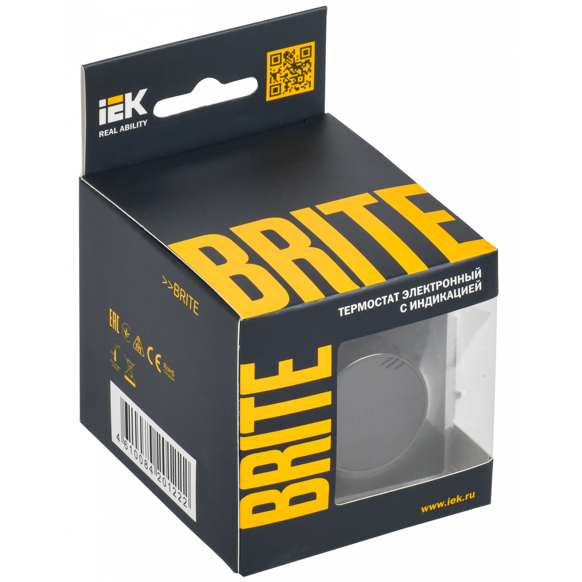 BRITE Термостат электронный с индикацией ТС10-1-БрГ графит IEK